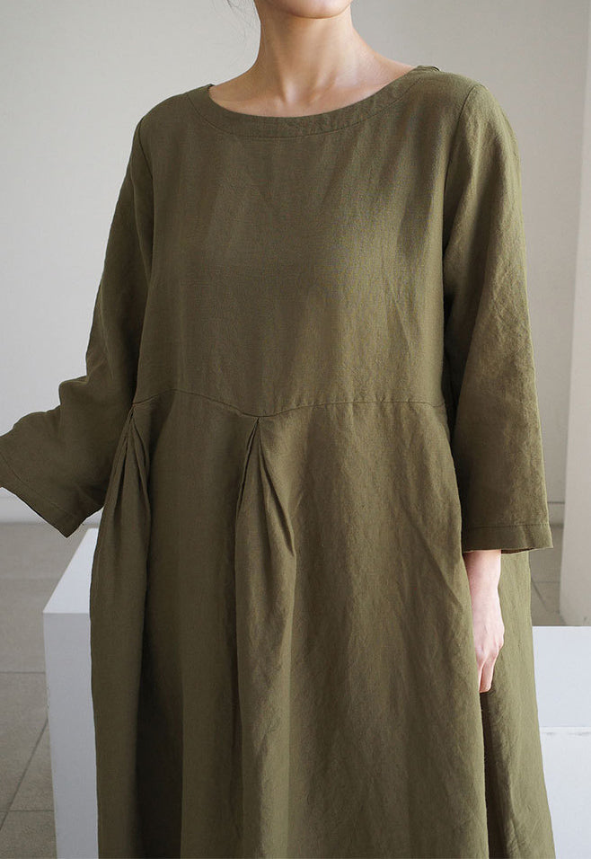 Robe Longue en Lin | 100 % Lin | Élégance Minimaliste & Confort Naturel