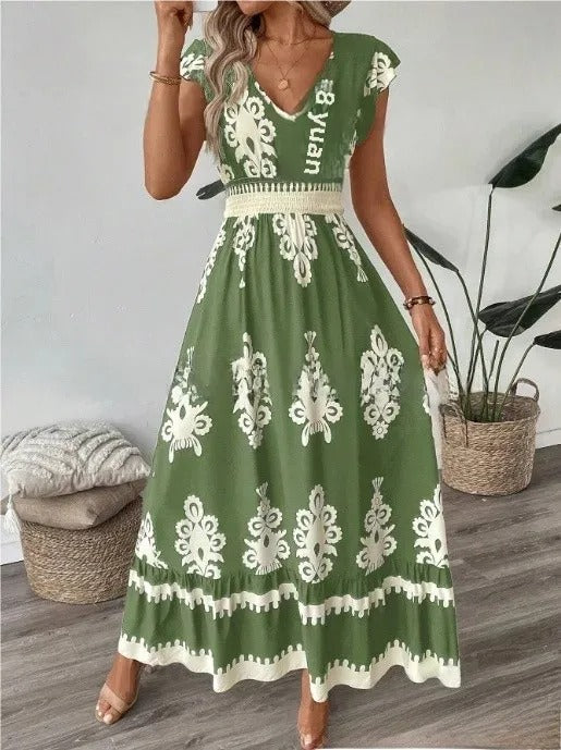 Robe Longue Bohème | Élégance Marine | Légère & Brodée