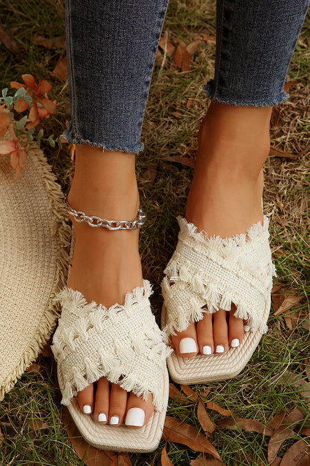 Sandales à Franges Été | Tissu Tressé | Légères et Stylées