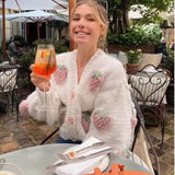 Gilet Tricoté Fraises | Doux | Mignon & Confortable