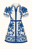 Robe Chemise Imprimée | Bleu Royal | Esprit Méditerranéen et Élégant
