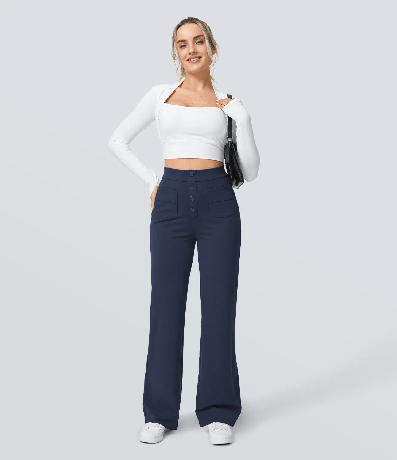 Pantalon Taille Haute | Stretch & Élégant | Casual Chic Moderne