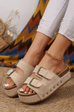 Sandales à Boucles Plateforme | Effet Suédine | Confortables et Stylées