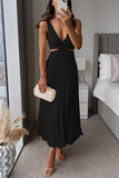 Robe Midi Plissée Satinée | Élégante et Intemporelle | Parfaite pour Mariages et Événements d'Été