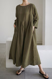 Robe Longue en Lin | 100 % Lin | Élégance Minimaliste & Confort Naturel