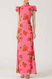Robe Longue Fleurie à Volants | Élégante & Féminine | Idéale pour les Grandes Occasions
