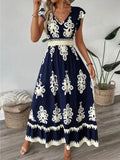Robe Longue Bohème | Élégance Marine | Légère & Brodée