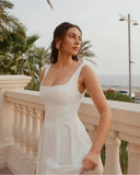Robe Midi Élégante à Encolure Carrée | Silhouette Fluide | Chic Intemporel