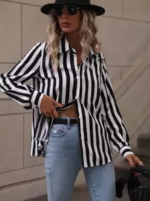 Chemise Rayée Boutonnée | Classique | Élégante et Polyvalente
