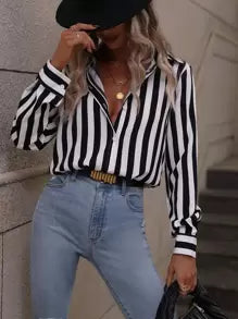 Chemise Rayée Boutonnée | Classique | Élégante et Polyvalente