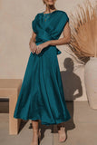 Robe Midi Portefeuille en Satin | Élégante | Chic et Intemporelle