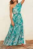 Robe Longue Asymétrique Tropicale | Imprimé Exotique | Glamour Estival Décontracté