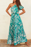 Robe Longue Asymétrique Tropicale | Imprimé Exotique | Glamour Estival Décontracté