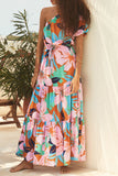 Robe Longue Asymétrique Tropicale | Imprimé Exotique | Glamour Estival Décontracté