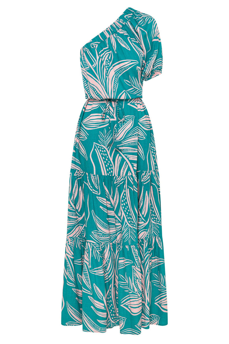 Robe Longue Asymétrique Tropicale | Imprimé Exotique | Glamour Estival Décontracté