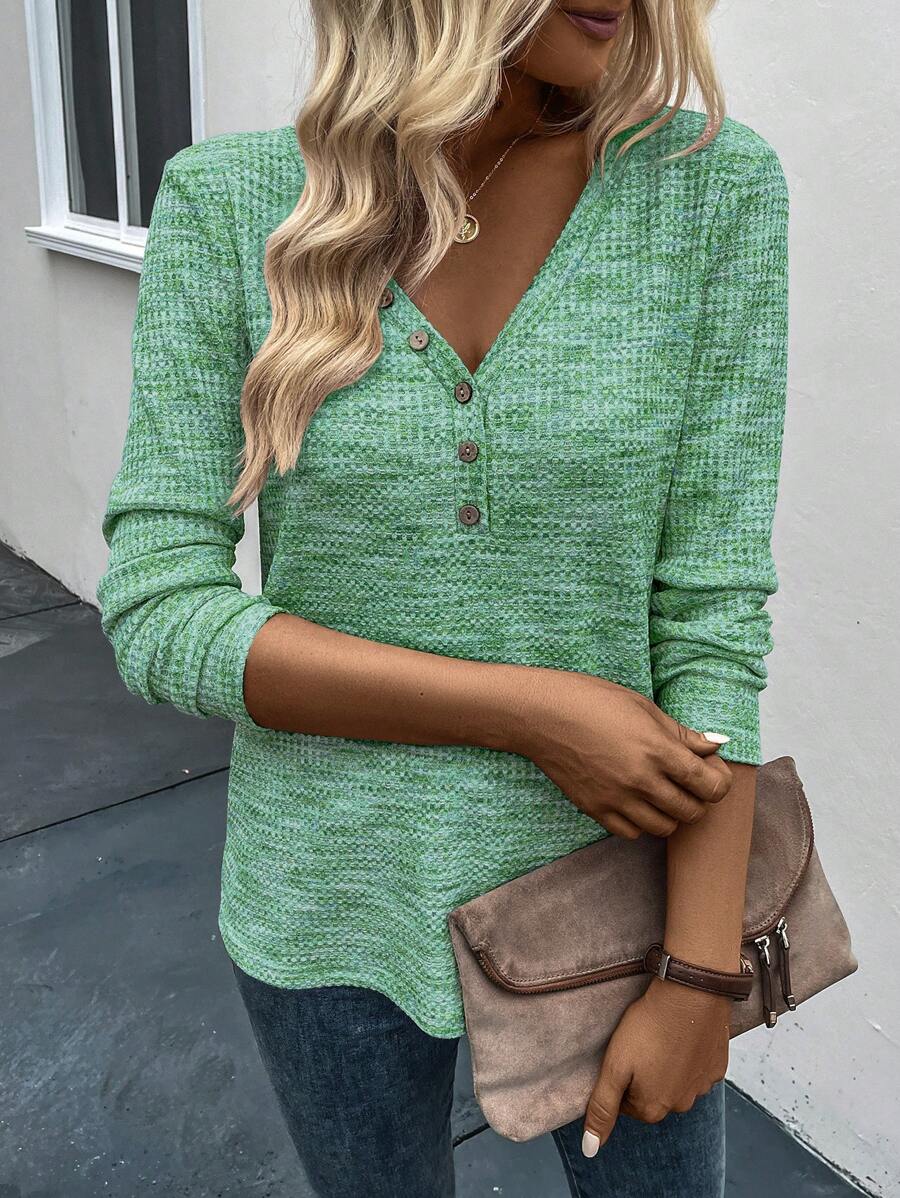 Top Henley Côtelé à Manches Longues | Décontracté | Doux & Stylé