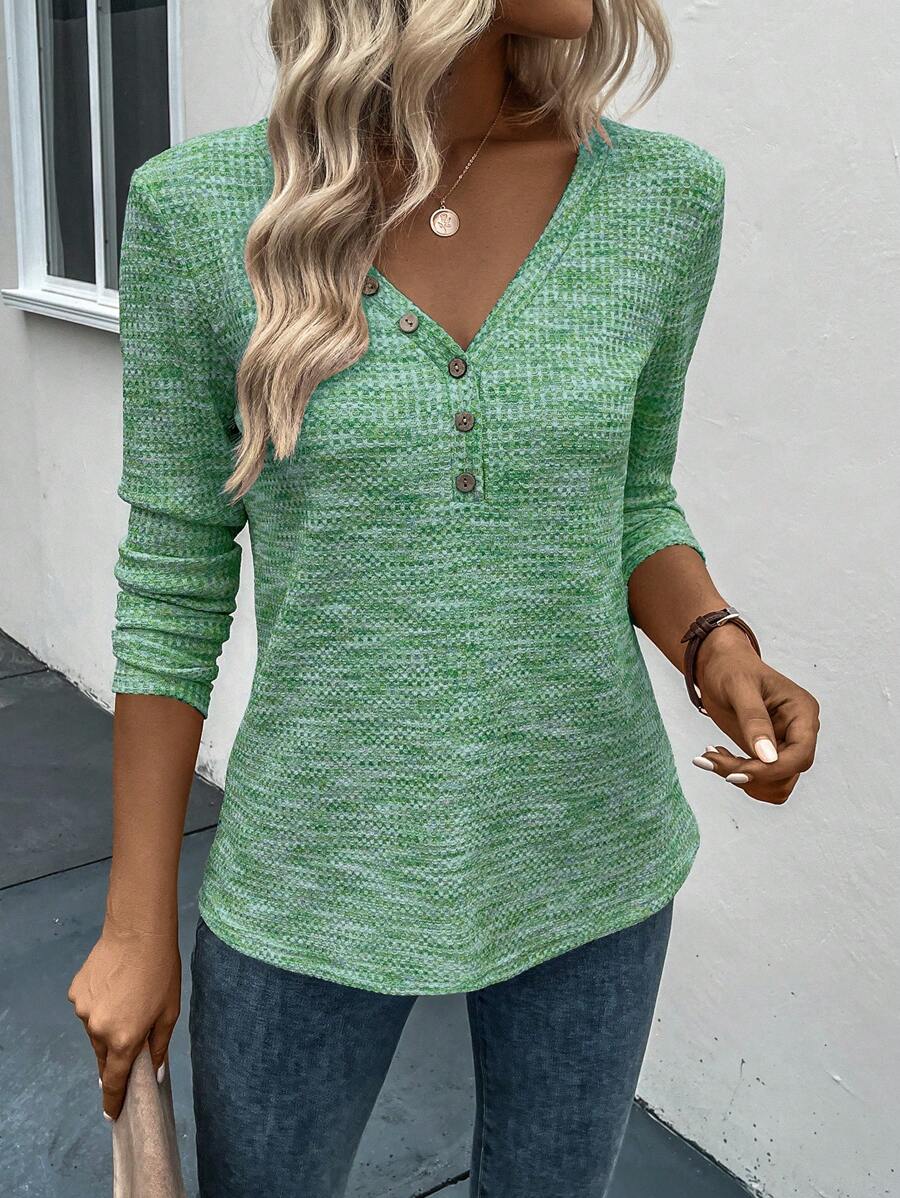 Top Henley Côtelé à Manches Longues | Décontracté | Doux & Stylé