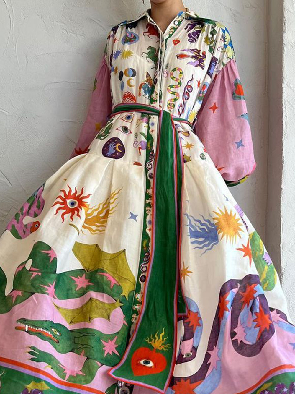 Robe Chemise Longue | Imprimé Artistique | Audacieuse, Créative et Unique