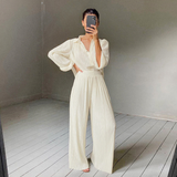 Ensemble Pantalon Plissé | Élégant & Fluide | Parfait pour une Sophistication Chic