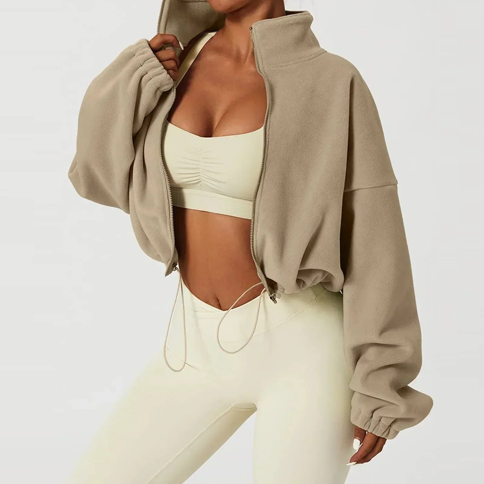 Veste Courte en Polaire Zippée | Confort & Style | Tendance Sporty Chic