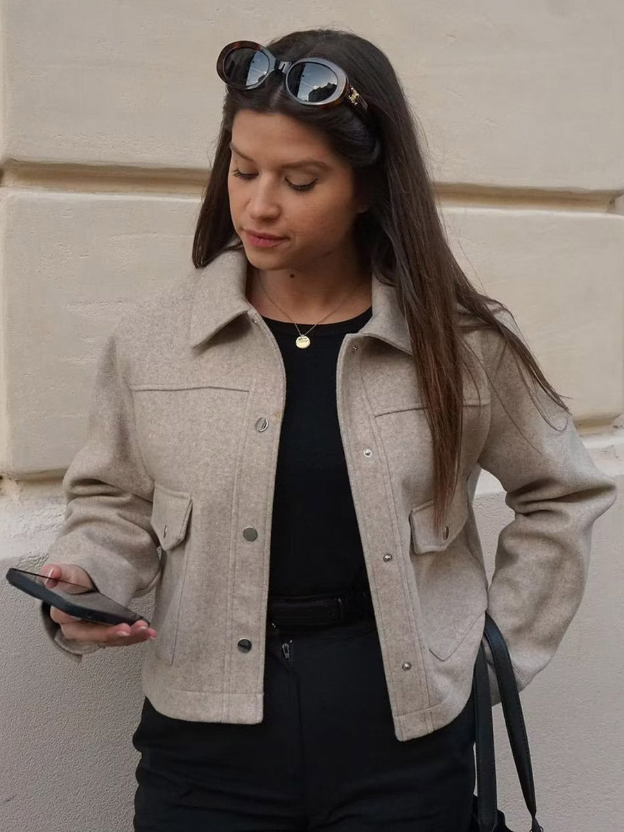 Veste Courte en Laine | Chic & Intemporelle | Élégance Sans Effort