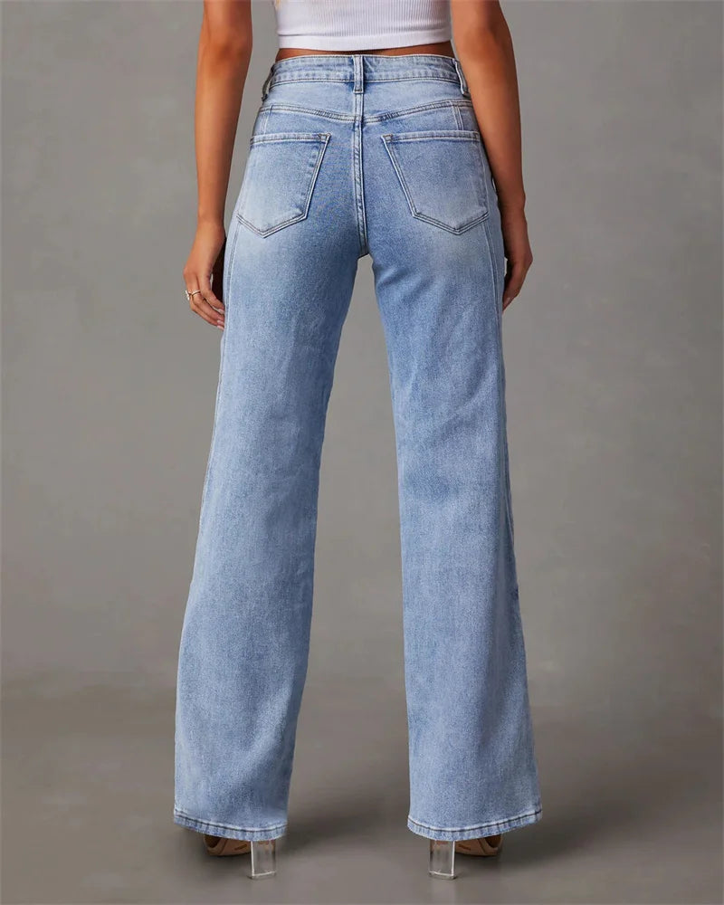 Jean Large Taille Moyenne | Coupe Flatteuse | Confort Quotidien