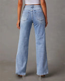Jean Large Taille Moyenne | Coupe Flatteuse | Confort Quotidien