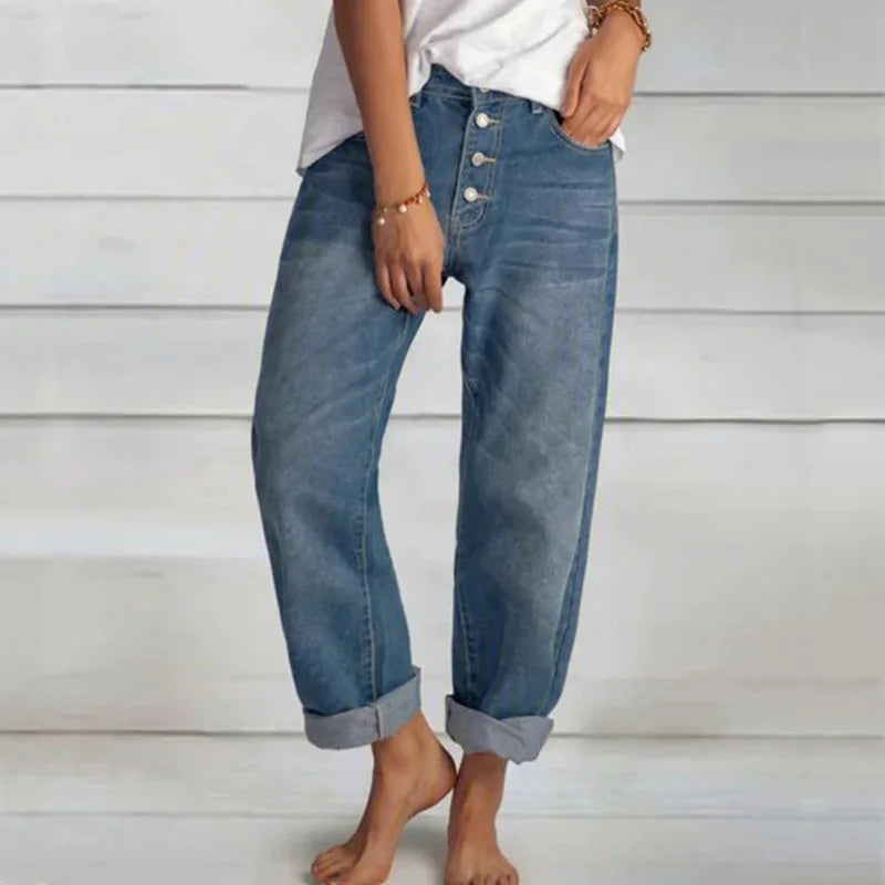 Jean Coupe Ample à Boutons | Décontracté | Inspiration Vintage