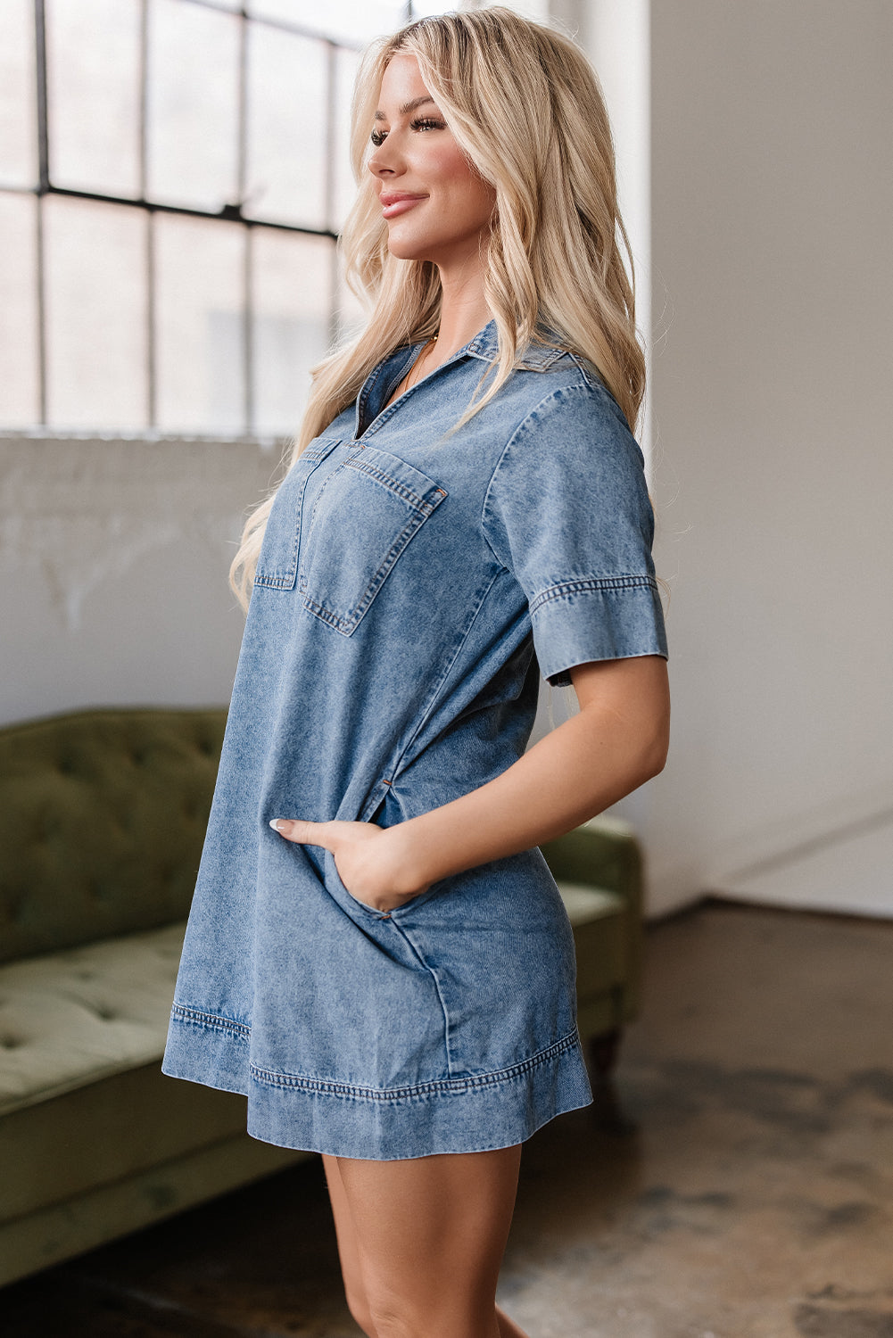 Robe Chemise en Jean | Bleu Beau | Décontractée & Tendance