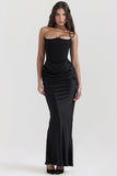 Robe Longue Satinée Bustier | Élégante et Chic | Parfaite pour Mariages et Événements Formels