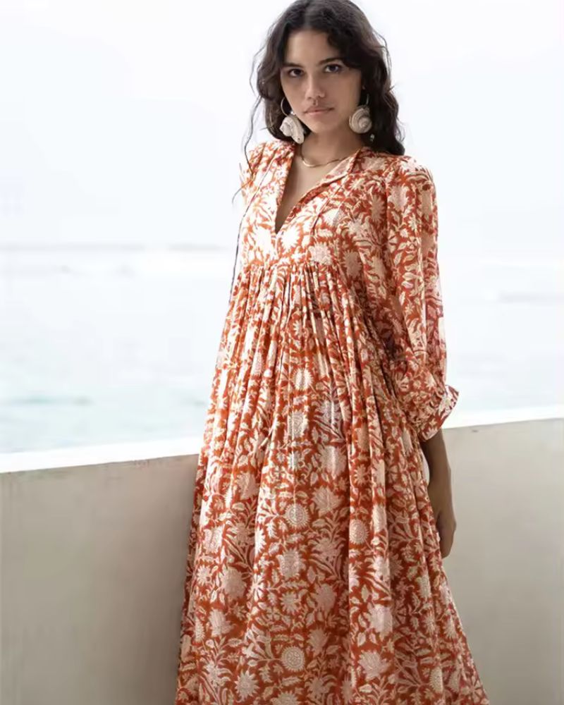 Robe Midi Fleurie Bohème | Coton Léger | Chic Estival