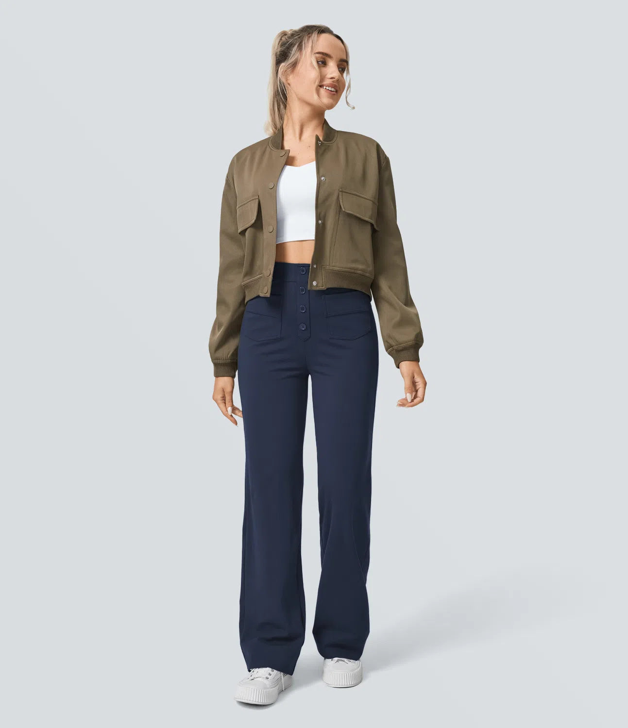 Pantalon Taille Haute | Stretch & Élégant | Casual Chic Moderne