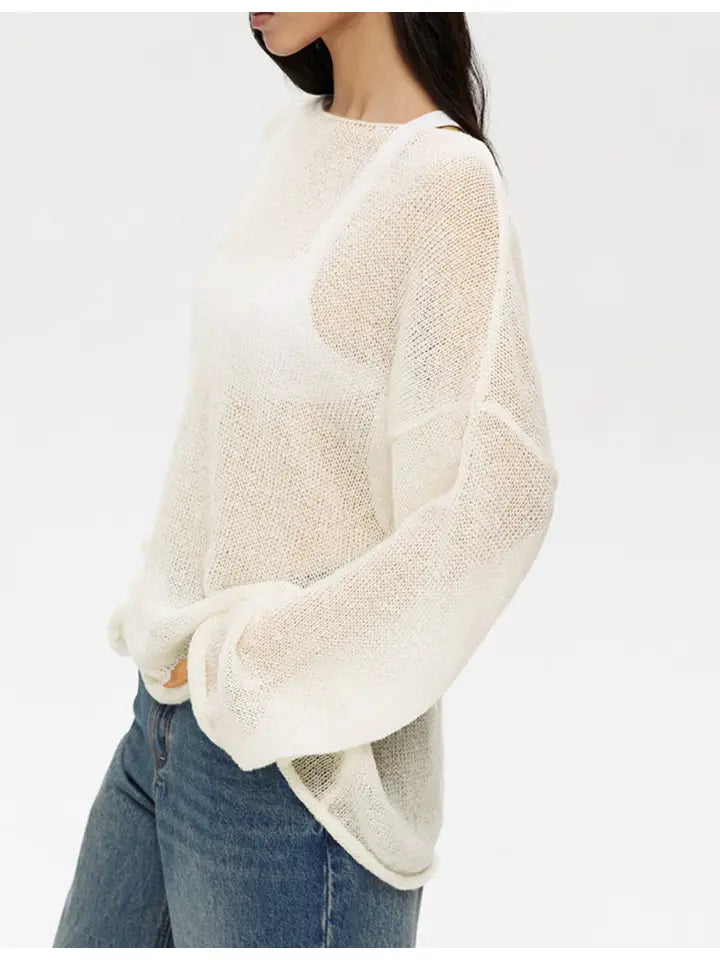 Pull en Maille Transparente | Léger & Aéré | Élégance Décontractée