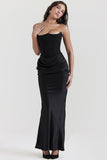 Robe Longue Satinée Bustier | Élégante et Chic | Parfaite pour Mariages et Événements Formels