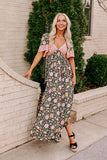 Robe Longue Bohème à Fleurs | Décolleté en V & Fluide | Charme Romantique Décontracté