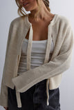 Cardigan en Maille à Liens | Chic & Confortable | Élégance Décontractée