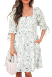 Robe à Fleurs Manches Bouffantes | Coton Léger | Charme Estival Décontracté