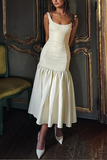 Robe Midi Élégante à Volants | Chic | Féminine et Intemporelle