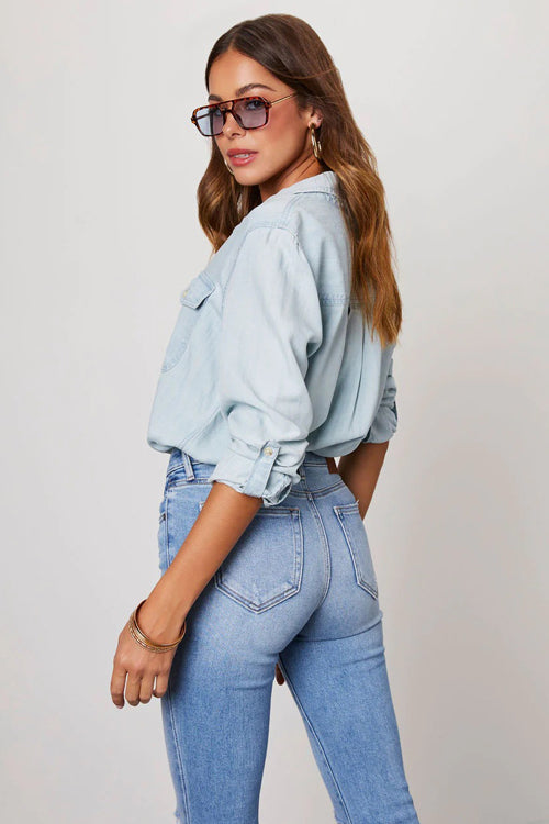 Chemise en Jean | Coupe Classique | Basique Décontracté du Quotidien