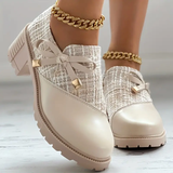 Mocassins à Talon en Tweed | Élégants & Chics | Confort Sophistiqué