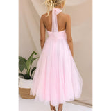 Robe Midi à Col Haut en Tulle | Rêveuse & Volumineuse | Idéale pour les Grandes Occasions