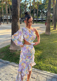 Robe Longue Asymétrique Fleurie | Élégante & Chic | Mode Estivale