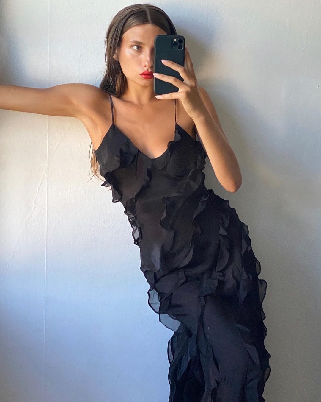 Robe Longue Volants | Élégante et Glamour | Parfaite pour les Événements et Soirées