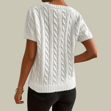Pull Maille Torsadée Manches Courtes | Élégant & Confortable | Chic au Quotidien
