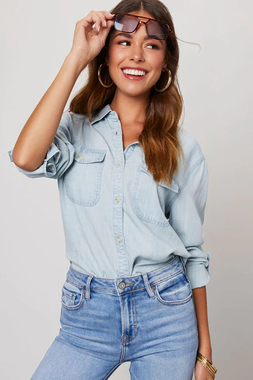 Chemise en Jean | Coupe Classique | Basique Décontracté du Quotidien