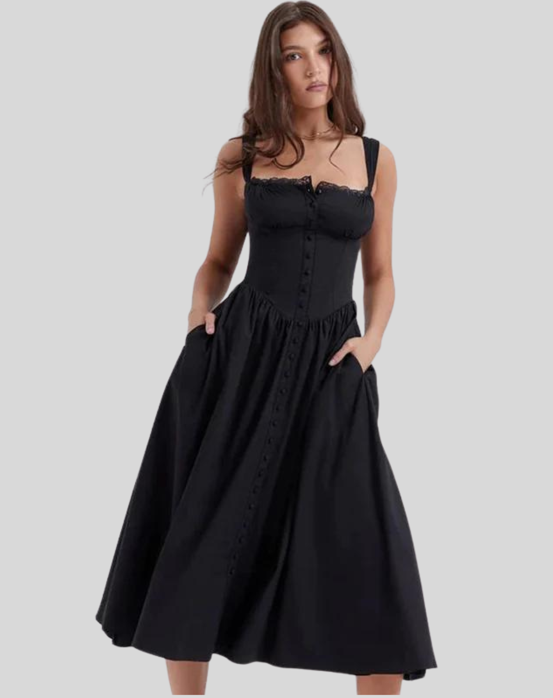 Robe Midi à Corset Fleurie | Romantique et Féminine | Parfaite pour les Garden Parties et Brunchs