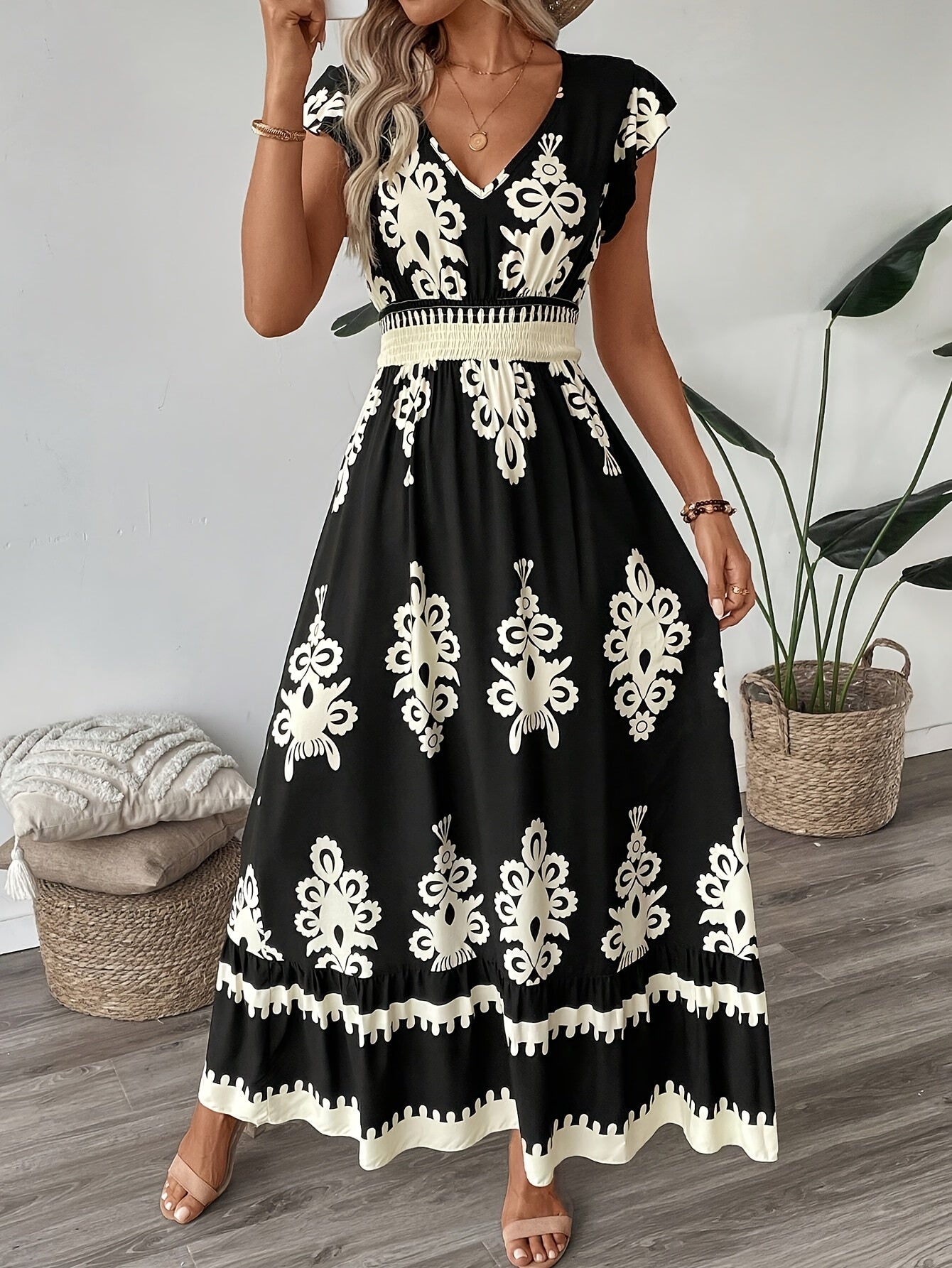 Robe Longue Bohème | Élégance Marine | Légère & Brodée