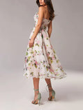 Robe Midi Fleurie | Bretelles Fines | Romantique et Élégante