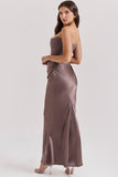 Robe Longue Satinée Bustier | Élégante et Chic | Parfaite pour Mariages et Événements Formels