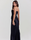 Robe Longue Satinée Bustier | Élégante et Chic | Parfaite pour Mariages et Événements Formels